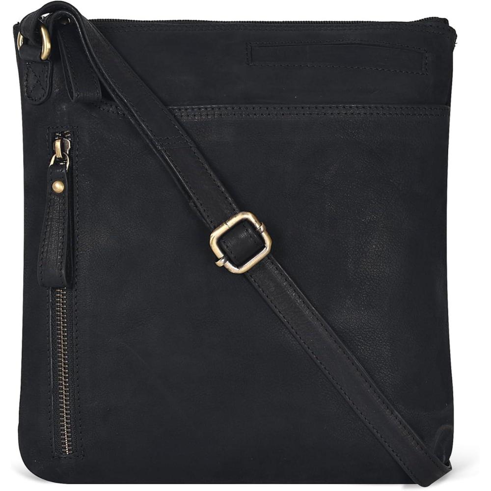 Leather Crossbody Bags for Women – Ladies Sling Handbags – Medium Cross body Purses Handbags – Purses For Women(Vintage Black)