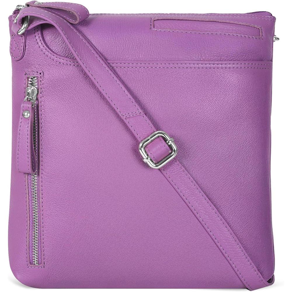 Leather Crossbody Bags for Women – Ladies Sling Handbags – Medium Cross body Purses Handbags – Purses For Women(Smooth Light Purple)