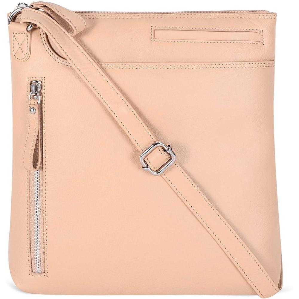 Leather Crossbody Bags for Women – Ladies Sling Handbags – Medium Cross body Purses Handbags – Purses For Women(Nappa Beige)