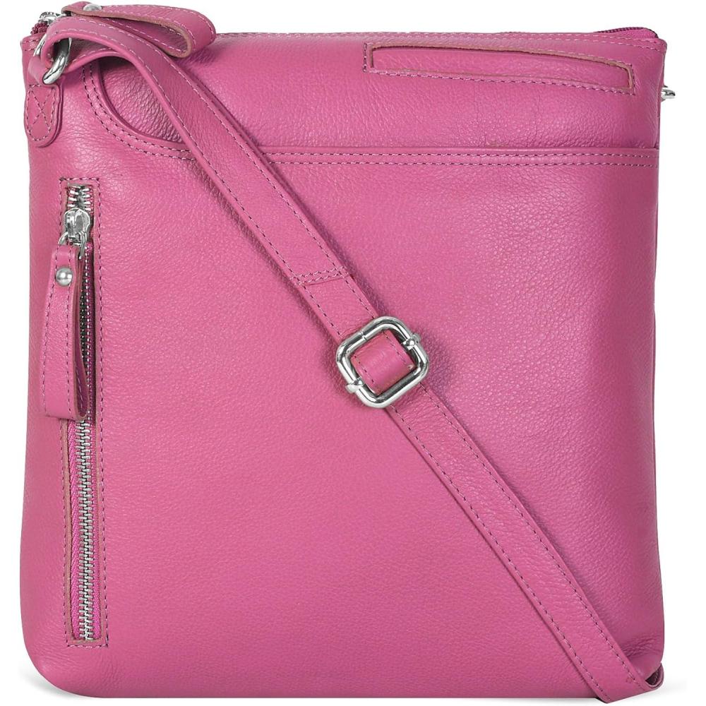 Leather Crossbody Bags for Women – Ladies Sling Handbags – Medium Cross body Purses Handbags – Purses For Women(Smooth Pink)