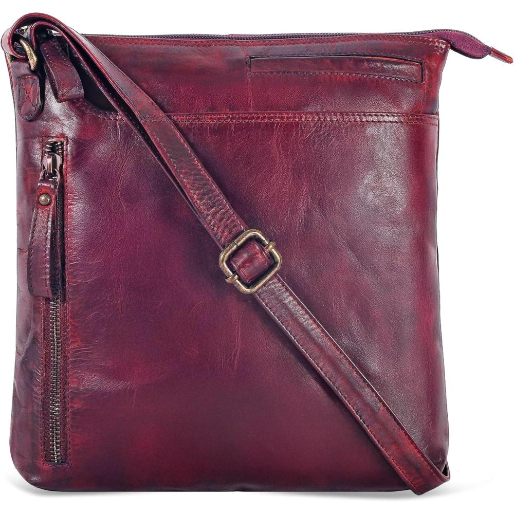Leather Crossbody Bags for Women – Ladies Sling Handbags – Medium Cross body Purses Handbags – Purses For Women(Bordo)