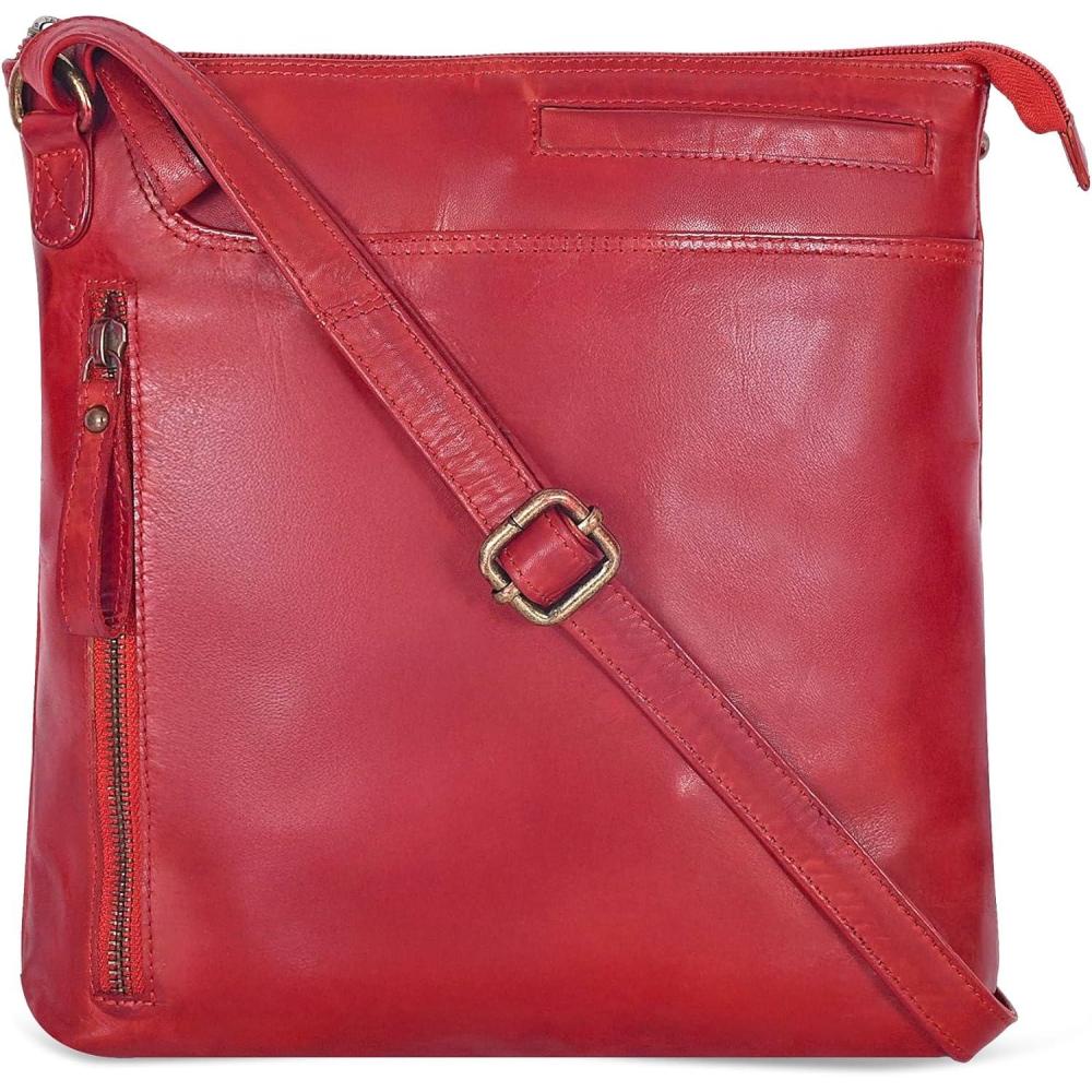 Leather Crossbody Bags for Women – Ladies Sling Handbags – Medium Cross body Purses Handbags – Purses For Women(Red 5)