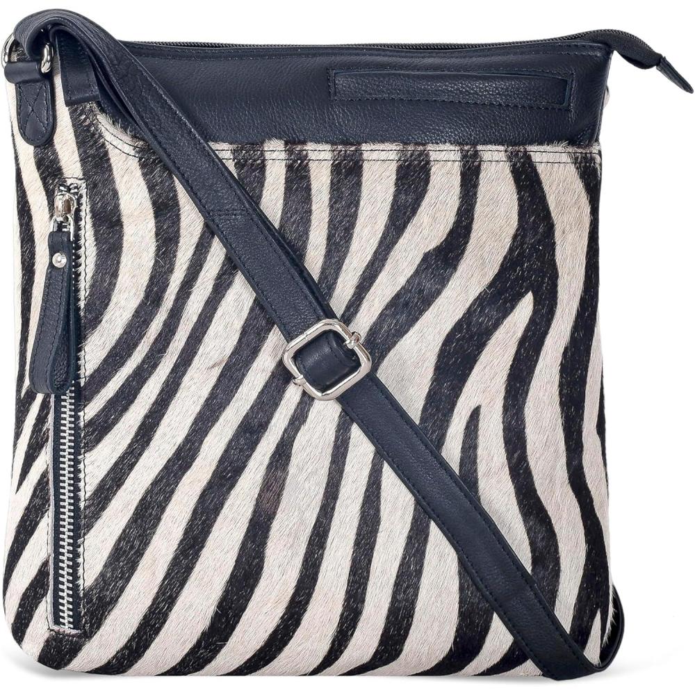Leather Crossbody Bags for Women – Ladies Sling Handbags – Medium Cross body Purses Handbags – Purses For Women(Black Nappa/Heron)