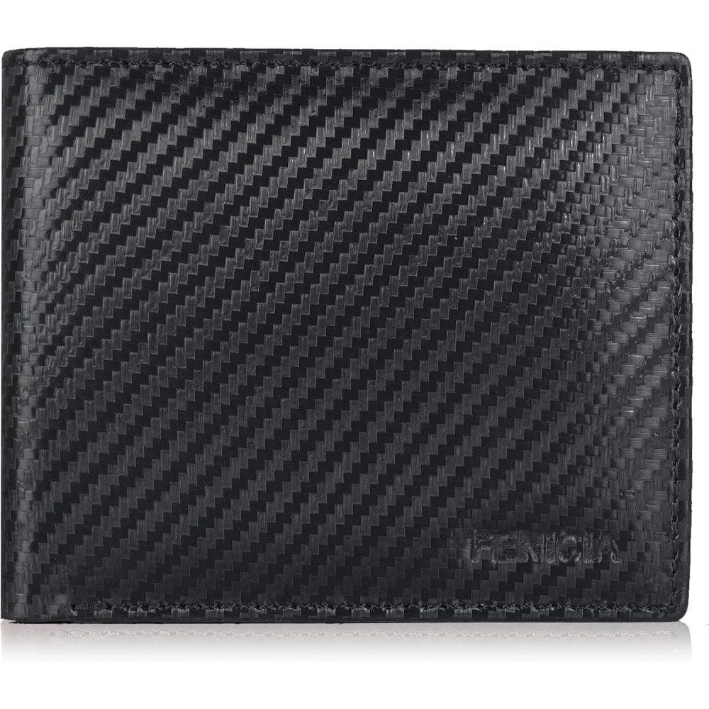 Genunine Leather Minimalist Wallets for Men & Women RFID Front Pocket Leather Card Holder Wallet (Pitch)