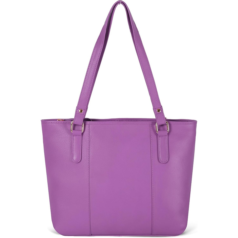 Leather Purse For Women – Real Leather Tote For Women – Ladies Shoulder Handbag For Work, Travel, Casual Use(Nappa Lila)