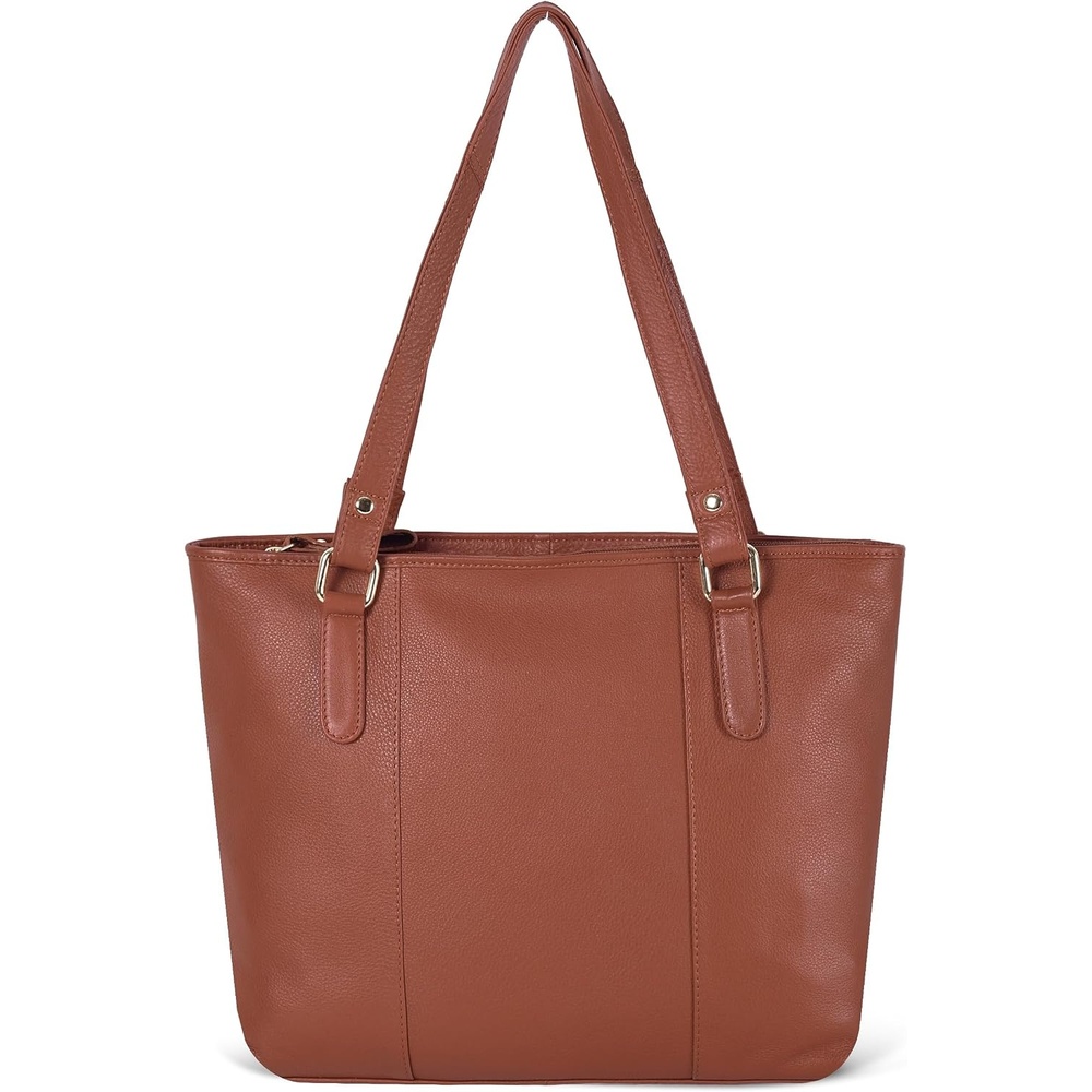 Leather Purse For Women – Real Leather Tote For Women – Ladies Shoulder Handbag For Work, Travel, Casual Use(Nappa Cognac)