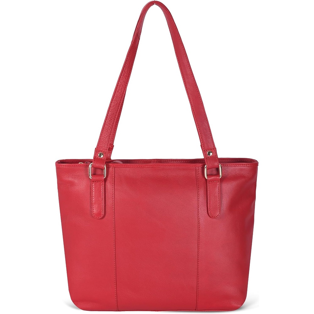 Leather Purse For Women – Real Leather Tote For Women – Ladies Shoulder Handbag For Work, Travel, Casual Use(Nappa Red)